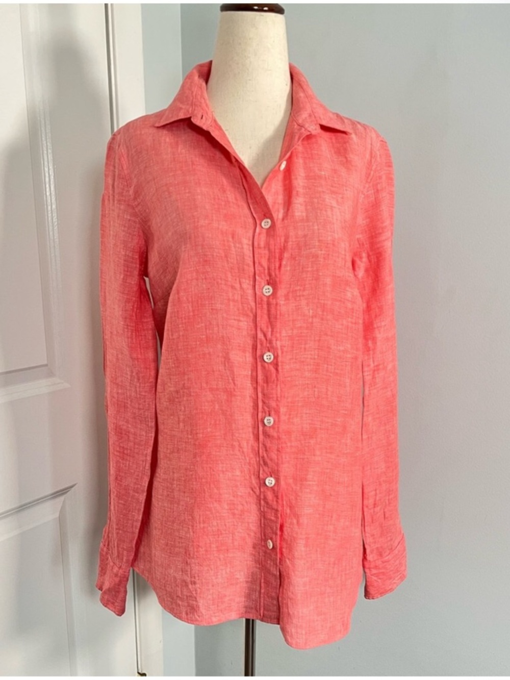 Jcrew NWOT 100% Linen Button-Up Shirt sunset color sz 2P